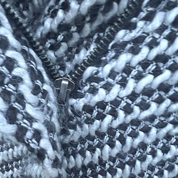 Second Female Petra Jacket M Black White Wool Blend Textured Open Front Coat - Picture 14 of 16